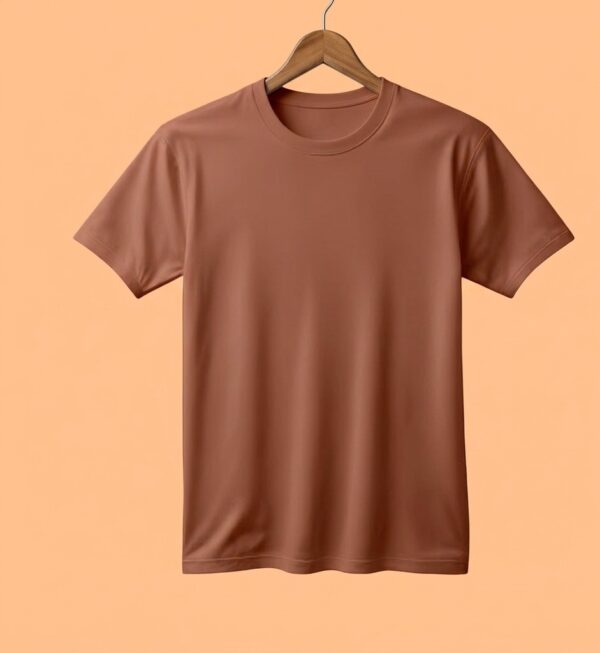Women's  Round Neck(100% Cotton Single Jersey) - Brown