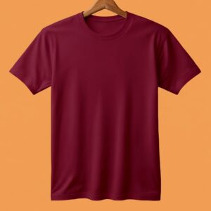 Women's  Round Neck(100% Cotton Single Jersey) - Maroon