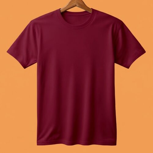 Women's  Round Neck(OE Cotton Single Jersey) - Maroon
