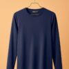 Round Neck Full Sleeve (100% Cotton Single Jersey)- Navy