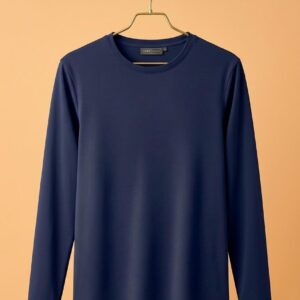 Round Neck Full Sleeve (100% Cotton Single Jersey)- Navy