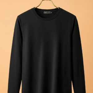 Round Neck Full Sleeve (100% Cotton Single Jersey)- Black