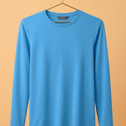 WhatsApp Image 2026-04-02 at 11.00.31 AM Round Neck Full Sleeve (100% Cotton Single Jersey)- Sky Blue
