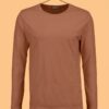 Round Neck Full Sleeve(100% Cotton Single Jersey) - Brown