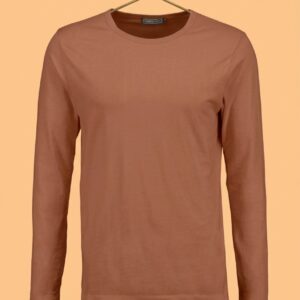 Round Neck Full Sleeve(100% Cotton Single Jersey) - Brown