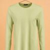 Round Neck Full Sleeve(100% Cotton Single Jersey) - Pista Green