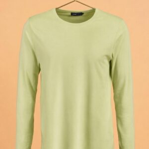 Round Neck Full Sleeve(100% Cotton Single Jersey) - Pista Green