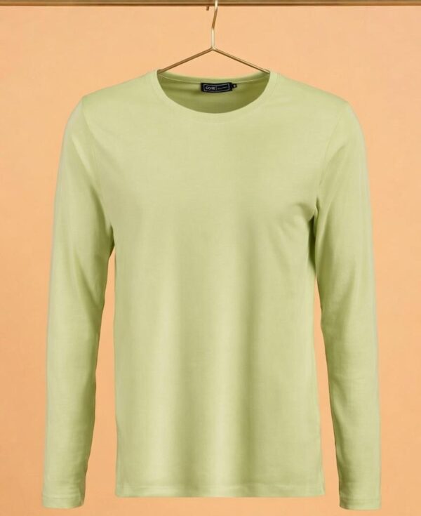 Round Neck Full Sleeve(100% Cotton Single Jersey) - Pista Green