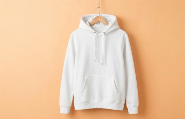 Men's Hoodie(100% Cotton Fleece)  - White