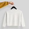 Crop Tees Full Sleeve (100% Cotton Fleece)- White