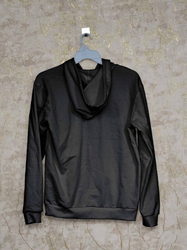 Hoodie With Zip (100% Cotton Fleece) - Black