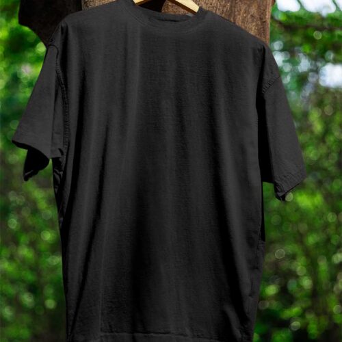 Round Neck(100% Cotton Single Jersey) - Black