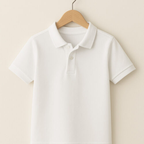Kids Polo (100% Cotton Airtex) – Off White