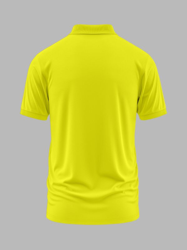 02 - Lime Yellow - Back Women’s Polo T-Shirts (100% Cotton Airtex) - Lime Yellow