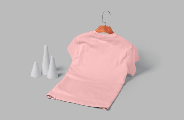 V Neck(100% Cotton Single Jersey) - Baby Pink