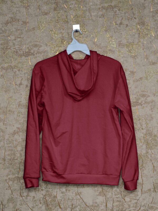 03 - Hoodie - Back - Maroon Men’s Hoodie(100% Cotton Fleece) – Maroon