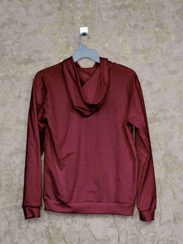 Hoodie With Zip (100% Cotton Fleece) - Maroon