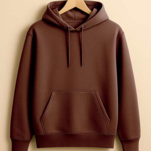 Men’s Hoodie(100% Cotton Fleece) – Brown