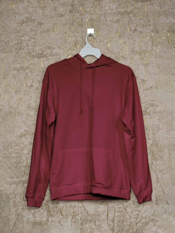03 - Hoodie - Front - Maroon Men’s Hoodie(100% Cotton Fleece) – Maroon