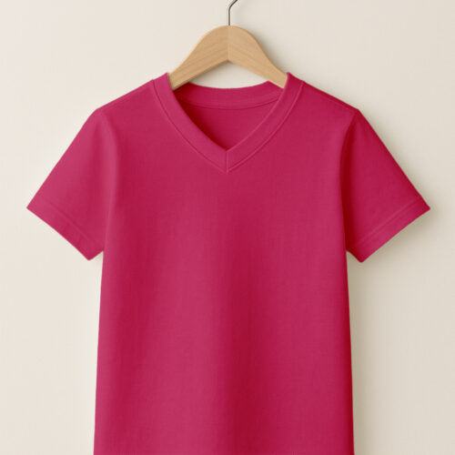 Kid – V Neck – Rose Red