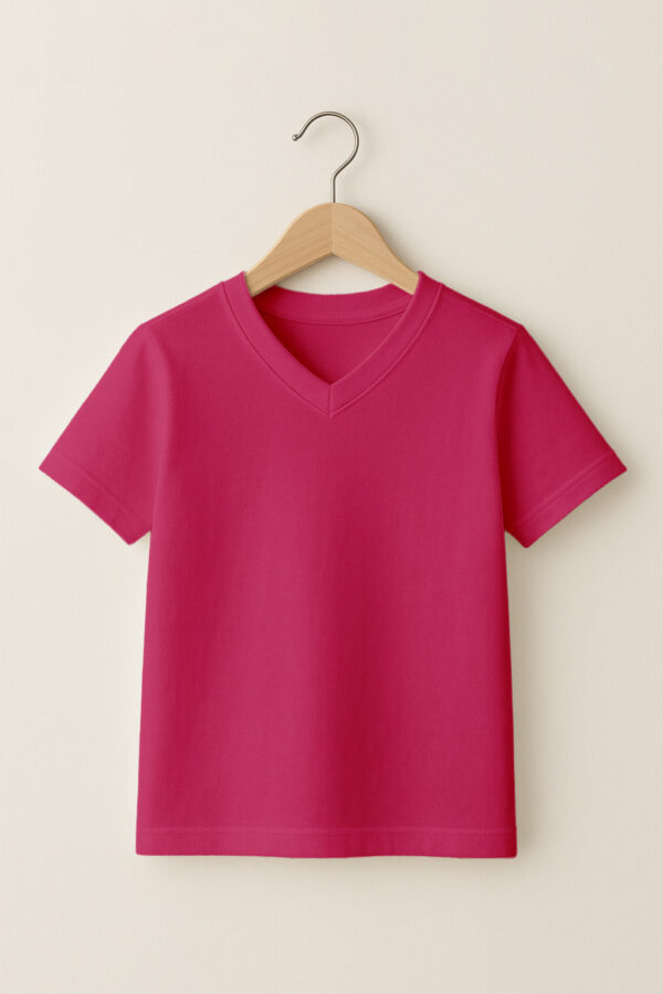 Kid – V Neck – Rose Red