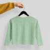 Crop Tees Full Sleeve (100% Cotton Fleece)- Pastel Mint