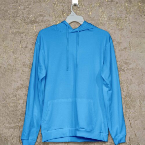 Men’s Hoodie(100% Cotton Fleece) – Sky Blue