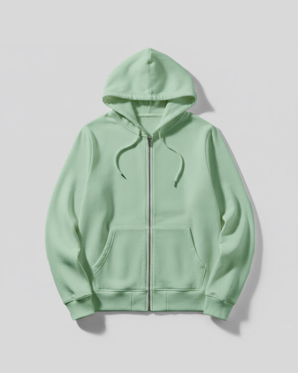 Women's  Hoodie With Zip (OE Fleece)-Pastel Mint