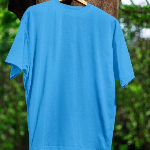 Round Neck(100% Cotton Single Jersey) - Sky Blue
