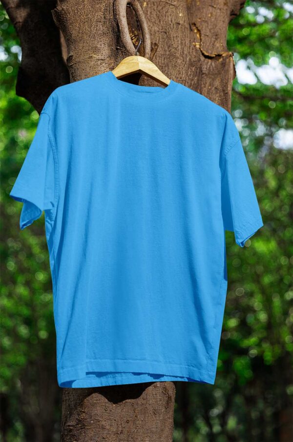Round Neck(100% Cotton Single Jersey) - Sky Blue