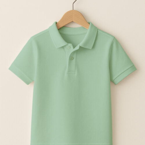 Kids Polo (100% Cotton Airtex) – Pastel Mint
