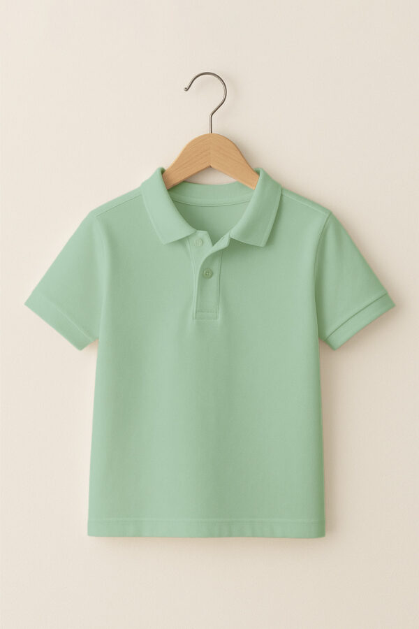 Kids Polo (100% Cotton Airtex) – Pastel Mint
