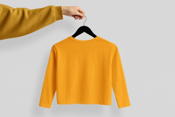 Crop Tees Full Sleeve (100% Cotton Fleece) - Orange