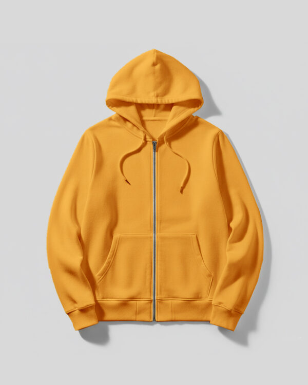Hoodie With Zip (OE Fleece)- Orange