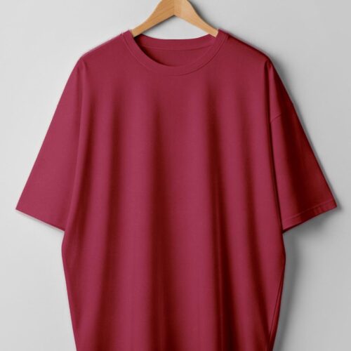 Drop Shoulder(100% Cotton Single Jersey) - Maroon