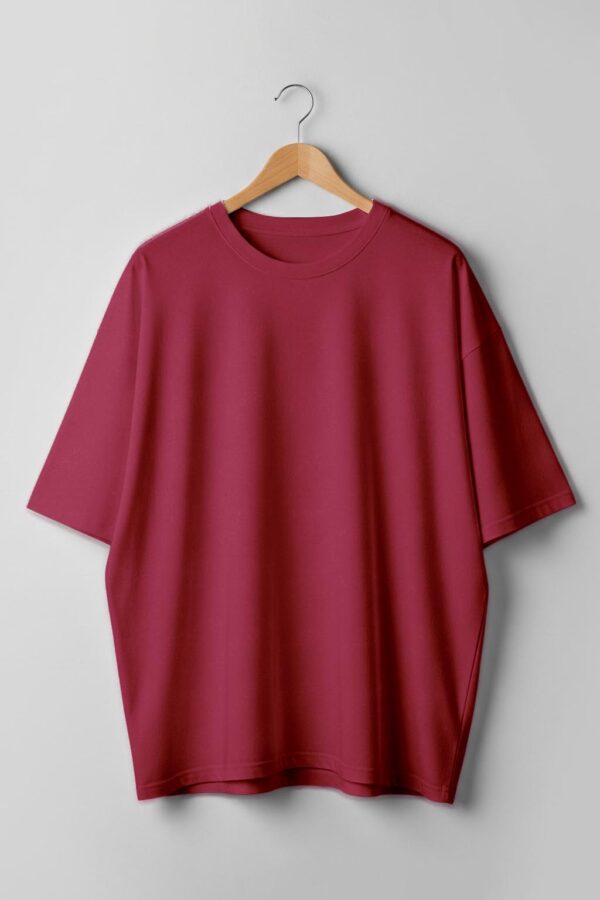 Drop Shoulder(100% Cotton Single Jersey) - Maroon
