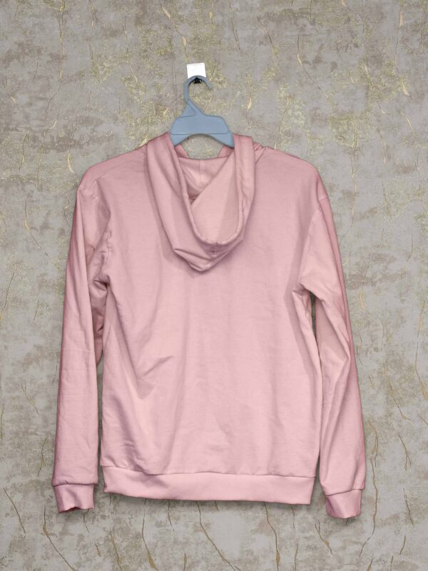 Hoodie With Zip (100% Cotton Fleece)- Baby Pink