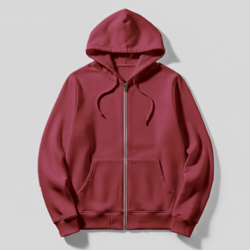 Kids Hoodie with Zip – Maroon