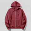 Hoodie With Zip (OE Fleece) - Maroon