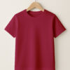 06_-Round_Neck_-_Kids_-maroon Kid - Round Neck(OE Single Jersey) - Maroon