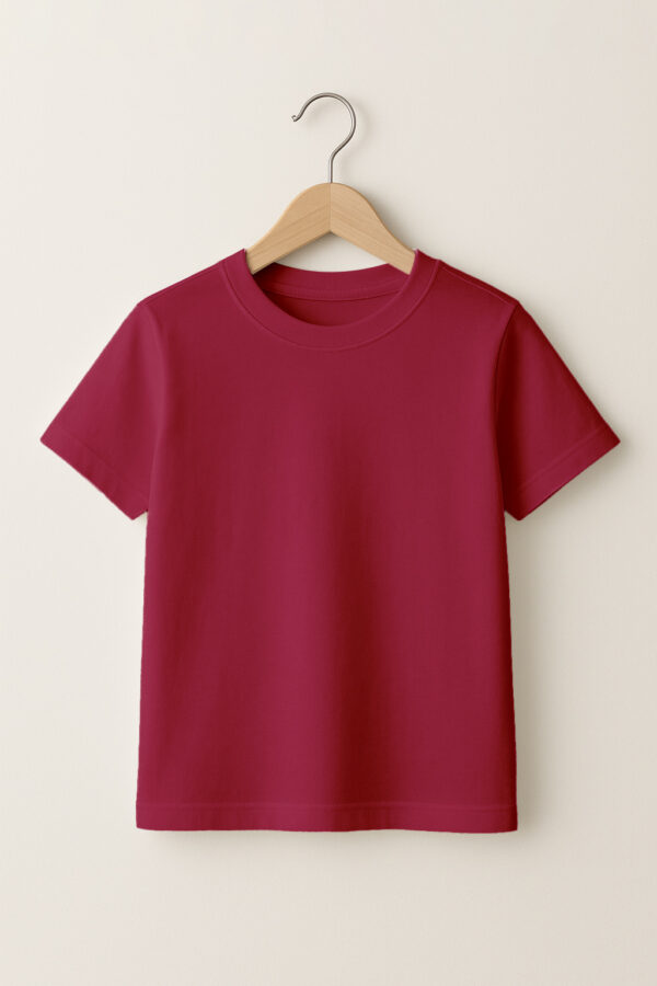 06_-Round_Neck_-_Kids_-maroon Kid - Round Neck(OE Single Jersey) - Maroon