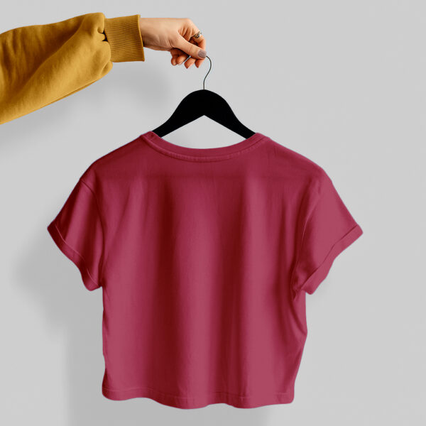 Crop Tees – (100% Cotton French Terry) - Maroon
