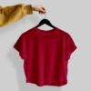 Crop Tees – (100% Cotton French Terry) - Maroon