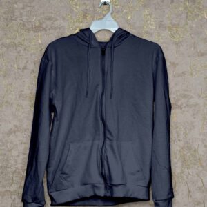 Hoodie With Zip (100% Cotton Fleece) – Navy