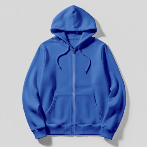 Kids Hoodie With Zip-Royal Blue