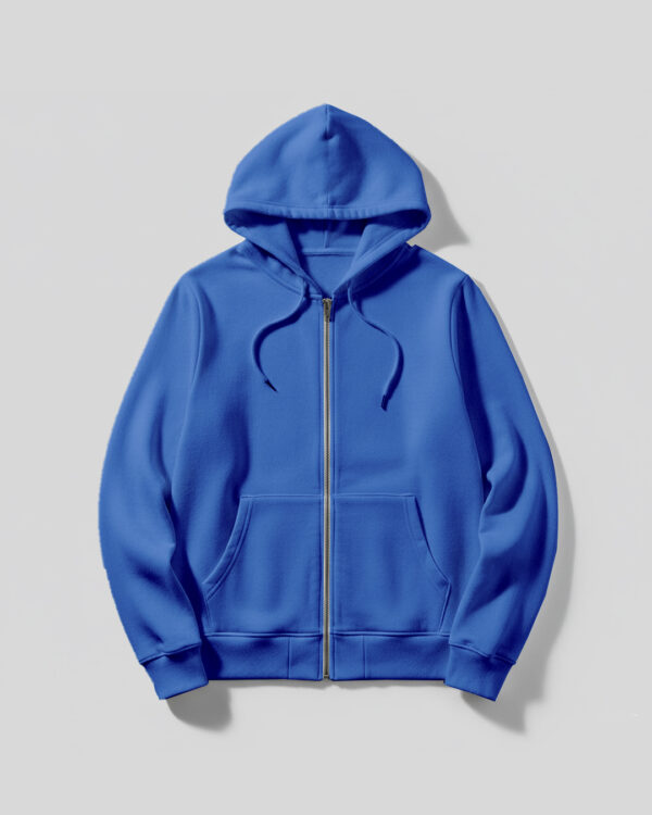 Kids Hoodie With Zip-Royal Blue