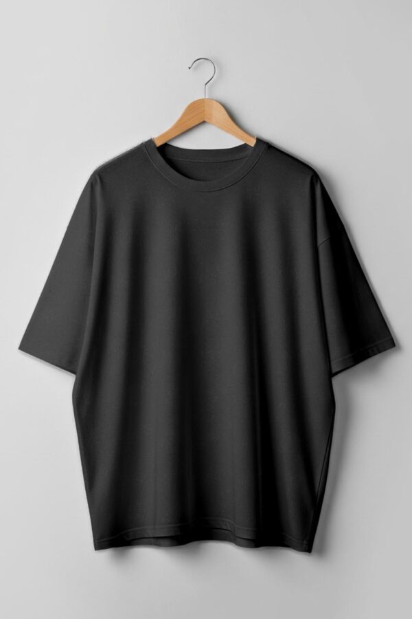 Drop Shoulder(100% Cotton Single Jersey) - Black