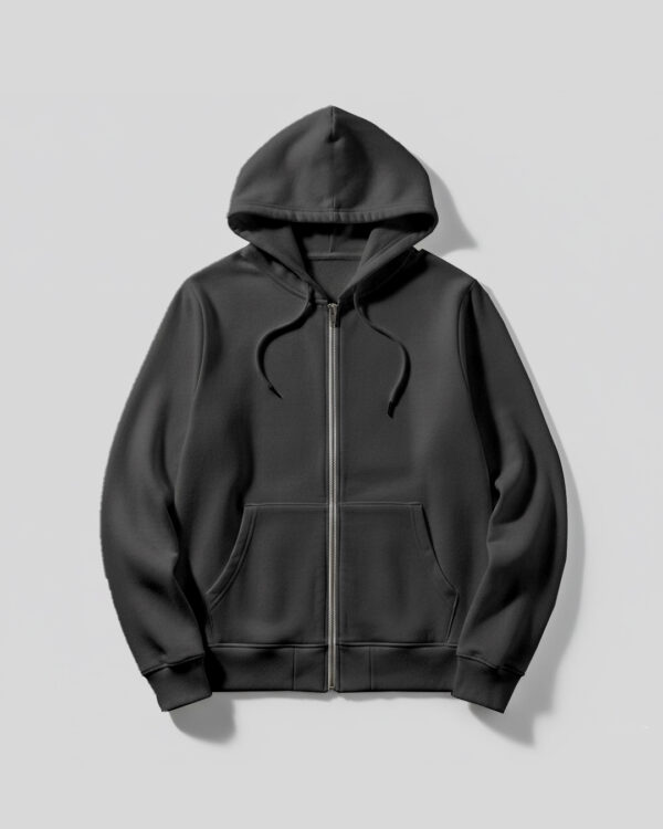 Kids Hoodie With Zip- Black