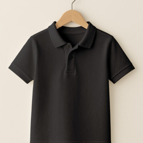 Kids Polo (100% Cotton Airtex) – Black