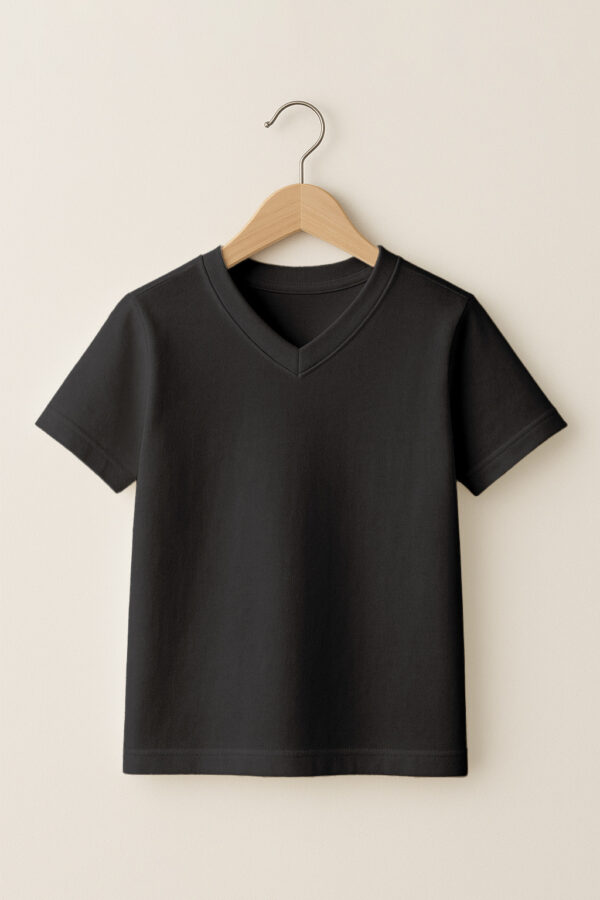 Kid – V Neck(OE Single Jersey) – Black